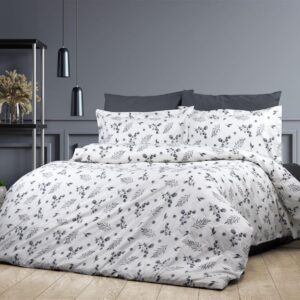 Παπλωματοθήκη Εμπριμέ Μυρτώ 350 220X240 Grey 100% Cotton Flannel