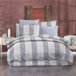 Σεντόνια Εμπριμέ Σετ 3 τεμ Αντιγόνη 339 160X240 Grey 100% Cotton Flannel