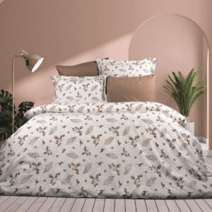 Σεντόνια Εμπριμέ Σετ 3 τεμ Μυρτώ 352 160X240 Beige 100% Cotton Flannel