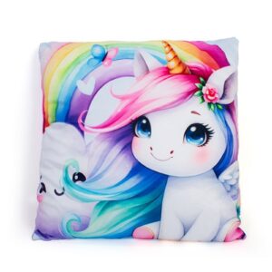Βελούδινο Μαξιλάρι Unicorn 10 38X38 Pink 100% Velboa