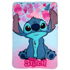 Κουβέρτα Fleece Disney Home Stitch 68 100X140 Ice Blue-Pink 100% Polyester