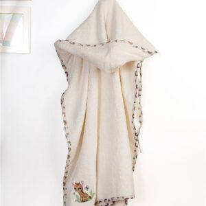 Κάπα Με Κέντημα bebe Giraffe 173 75X85 Ecru-Multi 100% Cotton
