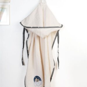 Κάπα Με Κέντημα bebe Cloudy Bear 177 75X85 Ecru-Grey 100% Cotton