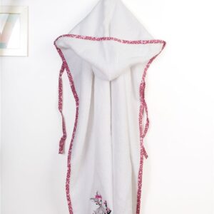 Κάπα Με Κέντημα bebe Deer 197 75X85 White-Pink 100% Cotton