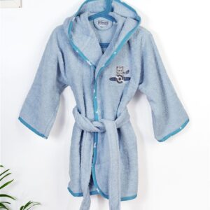 Μπουρνούζι Με Κέντημα kids Aviator 183 Size: 04 Sky Blue 100% Cotton