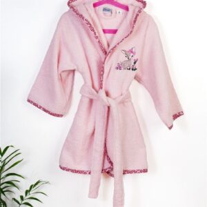 Μπουρνούζι Με Κέντημα kids Deer 196 Size: 02 Pink 100% Cotton