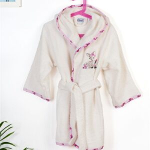 Μπουρνούζι Με Κέντημα kids Deer 198 Size: 02 Ecru-Pink 100% Cotton