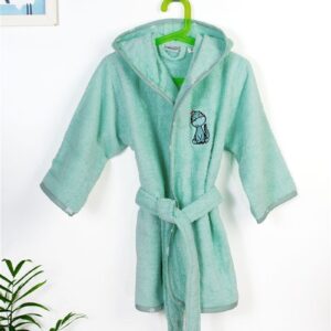 Μπουρνούζι Με Κέντημα kids Dinosaur 182 Size: 02 Mint 100% Cotton
