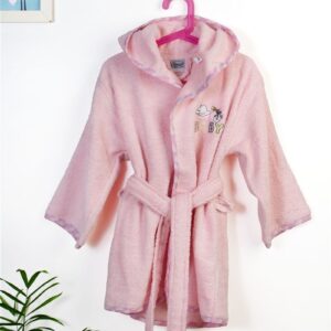 Μπουρνούζι Με Κέντημα kids Stork 192 Size: 02 Pink 100% Cotton