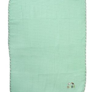 Κουβέρτα Πικέ Με Κέντημα bebe Stork 195 100X160 Mint 100% Cotton