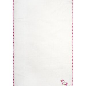 Κουβέρτα Πικέ Με Κέντημα bebe Unicorn 188 80X110 White-Pink 100% Cotton