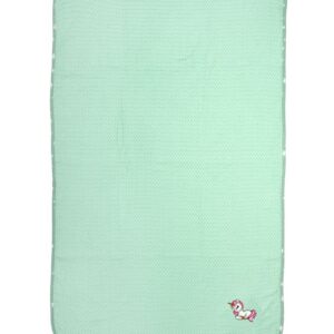 Κουβέρτα Πικέ Με Κέντημα bebe Unicorn 190 100X160 Mint 100% Cotton - Image 1