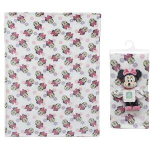 Λούτρινο Disney Home Σετ 2 Τεμ. bebe Minnie 31 Ύψος 25 cm & Κουβέρτα Coral Fleece 75X100 cm White-Black 100% Polyester