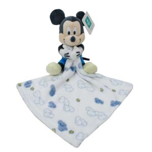 Λούτρινο Disney Home με Πανάκι Παρηγορίας Coral Fleece Εμπριμέ bebe Mickey 36 Ύψος 25 cm White-Blue 100% Polyester
