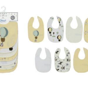 Σαλιάρα με Velcro bebe με Αδιάβροχη Επένδυση Σετ 7 Τεμ. Balloon 09 30X20 Yellow 60/40 Cott/Pol