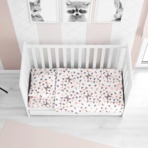 ΣΕΝΤΟΝΙΑ ΕΜΠΡΙΜΕ ΣΕΤ 3 τεμ bebe Butterfly 61 120X160 Coral Cotton 100% - Image 1