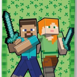 Πετσέτα Θαλάσσης Quick Dry Mojang Minecraft 004 70X140 Light Green 100% Microfiber