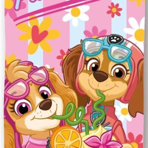 Πετσέτα Θαλάσσης Quick Dry Nickelodeon Paw Patrol 002 70X140 Baby Pink 100% Microfiber - Image 1