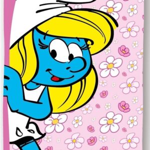 Πετσέτα Θαλάσσης Quick Dry Peyo Smurfs 820 70X140 Baby Pink 100% Microfiber