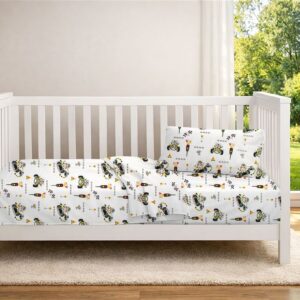 Κατωσέντονο Με Λάστιχο bebe Animal Grand Prix 590 0,70X1,40X0,15 White-Olive 100% Cotton