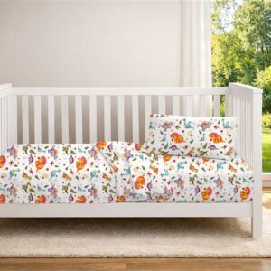 Κατωσέντονο Με Λάστιχο bebe Dinosaur 520 0,70x1,40x0,15 White-Orange 100% Cotton