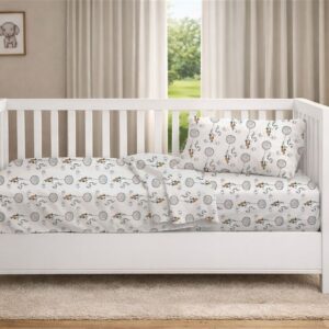 Κατωσέντονο Με Λάστιχο bebe Floating Bunny 715 0,70X1,40X0,15 Grey 100% Cotton