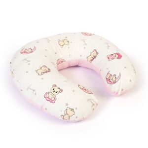 Μαξιλάρι Θηλασμού bebe Bear's Nest 04 60x50x15 White-Pink 100% Cotton