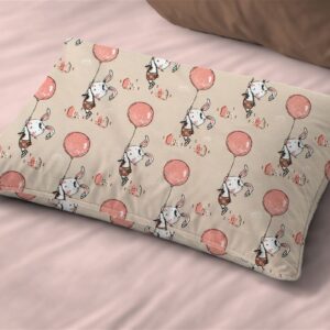Μαξιλαροθήκη Εμπριμέ bebe Floating Bunny 714 35X45 Beige-Salmon 100% Cotton