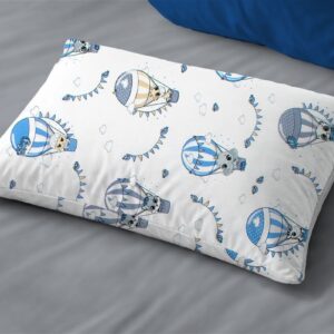 Μαξιλαροθήκη Εμπριμέ bebe The Floating Zoo 596 35X45 White-Blue 100% Cotton