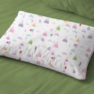 Μαξιλαροθήκη Εμπριμέ bebe Whimsical Mountainside 587 35X45 White-Pastel Lilac 100% Cotton