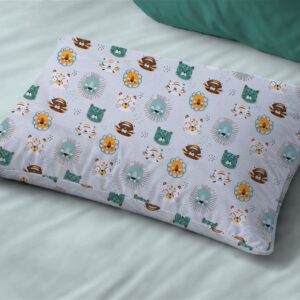 Μαξιλαροθήκη Εμπριμέ kids Big Cats 28 50X70 Light Aqua 100% Cotton