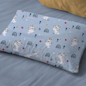 Μαξιλαροθήκη Εμπριμέ kids Rabbit Garden 584 50X70 Sky Blue 100% Cotton
