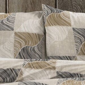 Μαξιλαροθήκη Εμπριμέ Κλεοπάτρα 609 50X70 Beige-Black 70/30 Cott/Pol