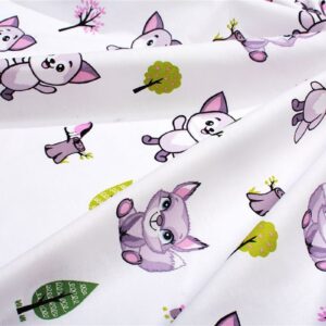 Πάνα Χασέ bebe Baby Foxes 594 80X80 White-Pastel Lilac 100% Cotton