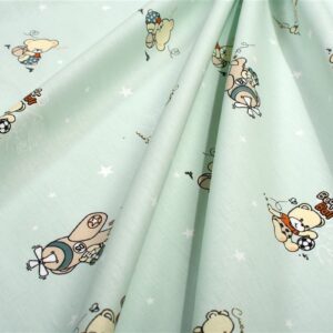 Πάνα Χασέ bebe Bear's Playtime 593 80X80 Mint 100% Cotton