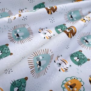 Πάνα Χασέ bebe Big Cats 28 80X80 Light Aqua 100% Cotton