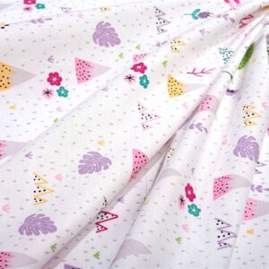 Πάνα Χασέ bebe Whimsical Mountainside 587 80X80 White-Pastel Lilac 100% Cotton