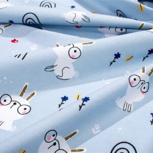 Πάνα Χασέ bebe Rabbit Garden 584 80X80 Sky Blue 100% Cotton