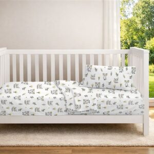 Παπλωματοθήκη Εμπριμέ bebe Baby Foxes 595 120X160 White-Grey 100% Cotton