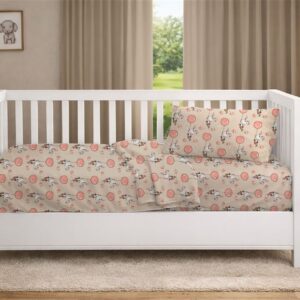 Παπλωματοθήκη Εμπριμέ bebe Floating Bunny 714 120X160 Beige-Salmon 100% Cotton