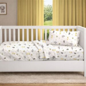 Παπλωματοθήκη Εμπριμέ bebe Happy Safari 713 120X160 White-Grey 100% Cotton