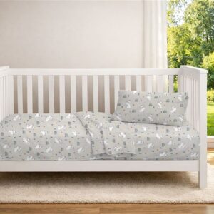 Παπλωματοθήκη Εμπριμέ bebe Rabbit Garden 586 120X160 Grey 100% Cotton