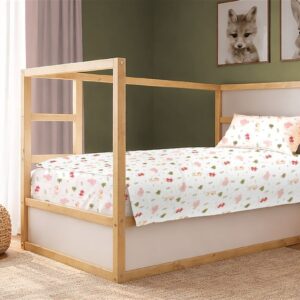 Παπλωματοθήκη Εμπριμέ kids Happy Safari 712 160X240 White-Pink 100% Cotton