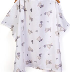 Ποδιά Θηλασμού bebe Bear's Nest 05 105x70 White-Grey 100% Cotton