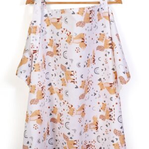 Ποδιά Θηλασμού bebe Cute Fox 02 105x70 White-Beige 100% Cotton
