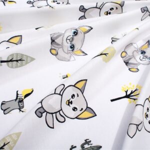 Σεντονάκι Λίκνου bebe Baby Foxes 595 80X110 White-Grey 100% Cotton