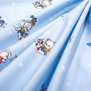 Σεντονάκι Λίκνου bebe Bear's Playtime 591 80X110 Sky Blue 100% Cotton