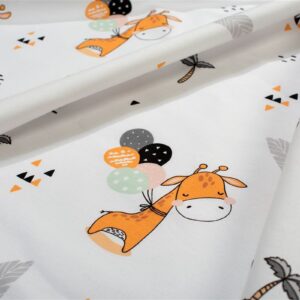 Σεντονάκι Λίκνου bebe Giraffe 599 80X110 White-Orange 100% Cotton