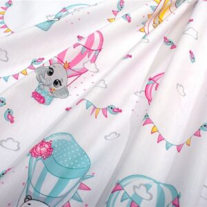 Σεντονάκι Λίκνου bebe The Floating Zoo 597 80X110 White-Pink 100% Cotton