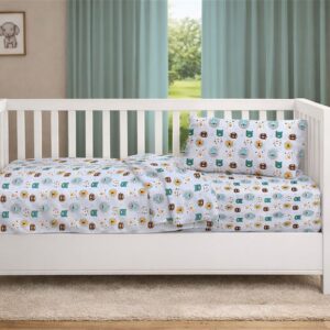 Σεντόνια Εμπριμέ Σετ 3 τεμ bebe Big Cats 28 120X160 Light Aqua 100% Cotton